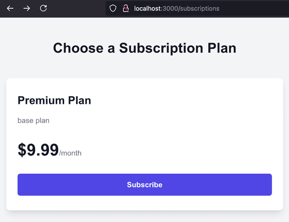 Subscription Plans Page